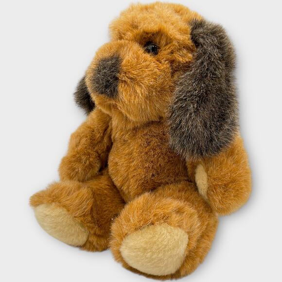 Vintage 1993 Just Friends Fluffy Brown Puppy Dog Plush Big Nose Eyebrows Mouth - Picture 4 of 8